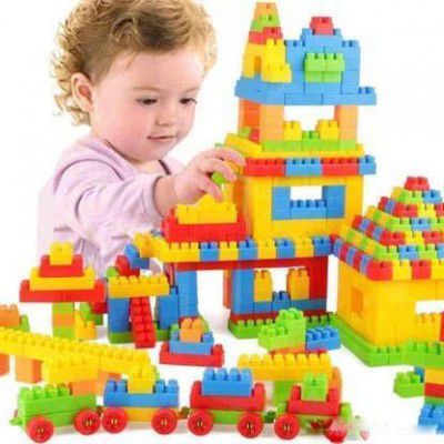 KHUSH Learning Building Blocks with Wheels,100 pcs for Creativity and Imagination Development of Kids