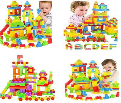 KHUSH Puzzle Building Blocks Game Toys for Kids Educational Blocks Learning Puzzle Learning Toy for Kids (100+ Pcs)