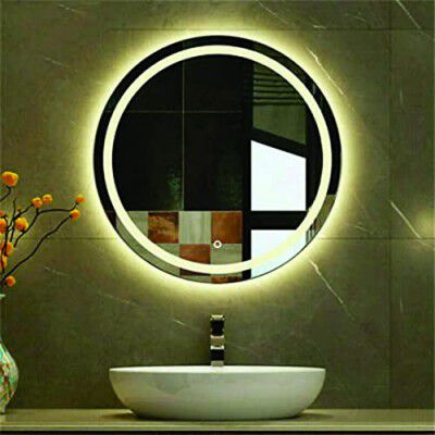 Khushi Decors LED Mirror Glass Bathroom Wall - Full Length Home Decor Designer Mirror for Bedroom(Size - 21x21 Inch)