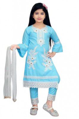 Kid Girls Rayon Kurta Dress with Bottom
