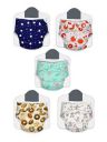 Kidbea Premium Adjustable Baby Cloth Diaper for 5Kg-17Kg (0 to 3 Years) | Washable & Reusable | Breathable & Skin-Friendly| Pack of 5...