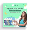 Kidbea Premium Adjustable Baby Cloth Diaper For 5Kg-17Kg (0 to 3 years) | Washable & Reusable | Breathable & Skin-Friendly| Pack OF 4| 4 Diapers & 4 Organic 100% cotton inserts/pads (ASSORTED PRINTS)...