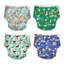 Kidbea Reusable Washable baby Cloth Diaper | Langot | New Born Baby Gift | Leakproof 0 Months -3 Years | Stay Dry & Lasts up to 4Hrs | 4 Diapers Only/No Insert Assorted Freesize...