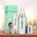 Kidbea Stainless Steel Infant Baby Feeding Bottle, BPA Free, Anti-Colic, Plastic-Free, Medium-Flow X 1 Nipple (250 ML) (Argyle)...