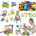 Kiddie Galaxia Pipe Blocks Creative Tube Locks Construction Set Toy with Wheels Kids - Pipe Puzzle Game ( 75 Pieces )...