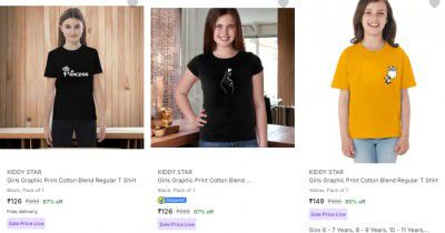 Kiddy Star Kids T Shirts Upto 87% Off Starts AT Rs 126