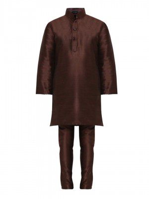 Kidling Kids Ethnic Wear Solid Silk kurta Pyjama For Boys