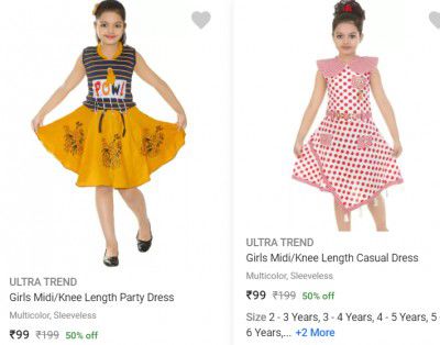 Kids Dresses Starting @ Rs 82