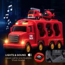 KIDS FIRST STEP 5-in-1 Friction Powered Fire Vehicle Playset | Music & Lights | Gift for Age 3+ (Red, Pack of: 5)...