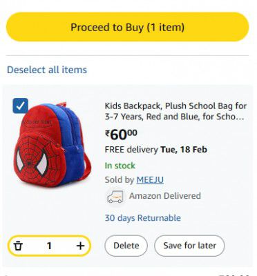 Amazon: Kid's School Backpacks at Rs 60