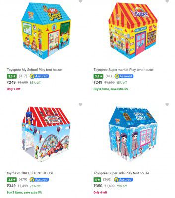 Upto 88% OFF - Kids Tent House from ₹193