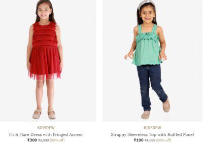 KIDSDEW Girls Clothing ₹300 | Upto 90% Off