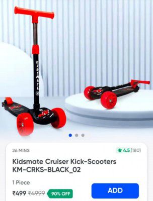 Swiggy Instamart Loot : Kidsmate Cruiser Kick-Scooters KM-CRKS-BLACK_02
