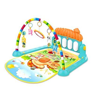 Kidsmate Musical Keyboard Mat Piano Gym Mat | Hanging Toys (Sea Green 2)