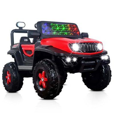 Kidsmate Power Ride Battery Operated Baby Car Jeep for Kids | Ages 3-8 Yr (Red)