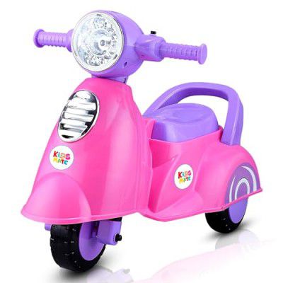 Kidsmate Rhino Push Scooter: A Fun Ride On Experience with Music & Light for Kids (Pink/Purple)