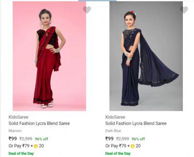 KidsSaree Blend Saree Starting at ₹99