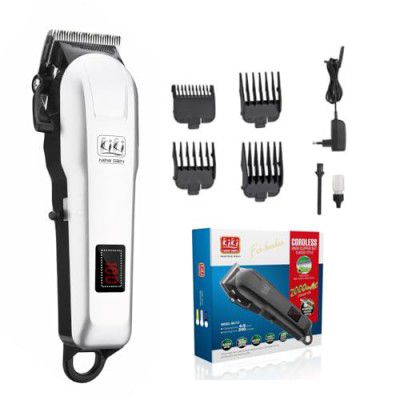 KIKI NEW GAIN NG-777 Salon Series Professional Cordless Hair Clipper Digital Display 6000 RPM  240 min, Silver