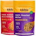 Kikibix Assorted Baked Multigrain Bhujiya & Roasted Millet Namkeen Combo Healthy Snacks, No Sugar, No Palm Oil, 100% Baked Not Fried (Pack of 2)...