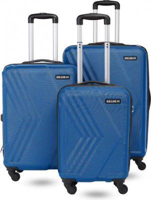 KILLER Hard Body Set of 3 Luggage 4 Wheels - Arrow- Combo Set (28+24"+20") - Blue