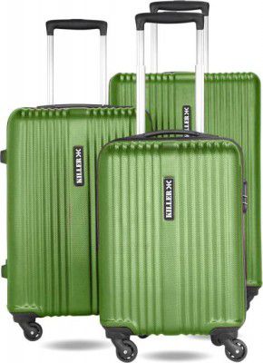 KILLER  Hard Body Set of 3 Luggage 4 Wheels - STRING- Olive Green - Green