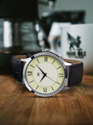 Killer Men Brass Dial & Leather Straps Analogue Watch KLMO64D