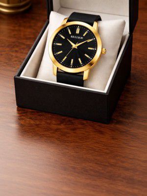Killer Men Brass Patterned Dial & Straps Analogue Watch KLR-GR008-BLK-BLK