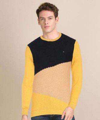 KILLER Men Colorblock Round Neck Multicolor Sweater