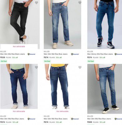 Flipkart: UP TO 78% OFF- Killer Mens Jeans