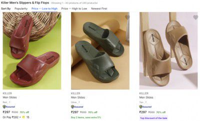 Killer Men’s - Slippers | Flip Flops | Slides Starts At 268