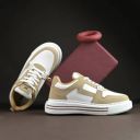 KILLER Women Beige White Sneakers | Stylish Casual Chunky Sole Lace-Up Shoes Sneakers For Women (Beige, White , 4)...