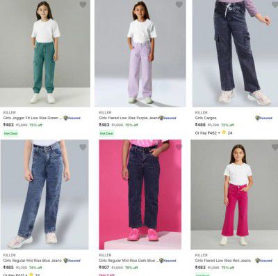 Flipkart : Upto 79% OFF - Killers Clothing And Accessories | For Girls
