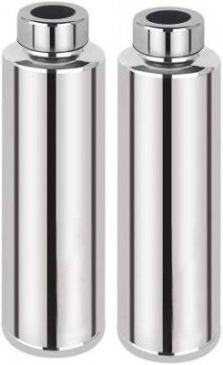 Kimaya Stainless Steel 1000 ml Bottle  (Pack of 2, Silver, Steel)