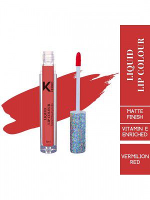 KINDED Vitamin E Enriched Matte Finish Liquid Lipstick 6ml - Vermilion Red 03