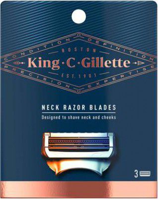 King C. Gillette Mens Neck Razor Cartridges (Pack of 3) with Built in Precision Trimmer for Shaping  (Pack of 3)