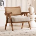 Kingsman Furnitures ABEL Rattan Teak Wood Accent Arm Chair...
