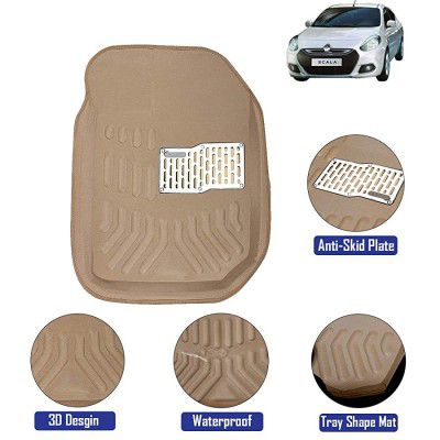 Kingsway 4D Car Floor Mats for Renault Scala (Model Year : 2011 Onwards) (Beige Color)