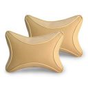 Kingsway Bone Shape Neck Rest Car Cushion for Mahindra Xylo, Model Year : 2009 - 2017, Material: Polyfill, Color : Beige, Set of 2 Piece...