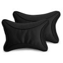 Kingsway Bone Shape Neck Rest Car Cushion for Maruti Suzuki Wagon R, Model Year : 2010 - 2018, Material: Polyfill, Color : Black, Set of 2 Piece...