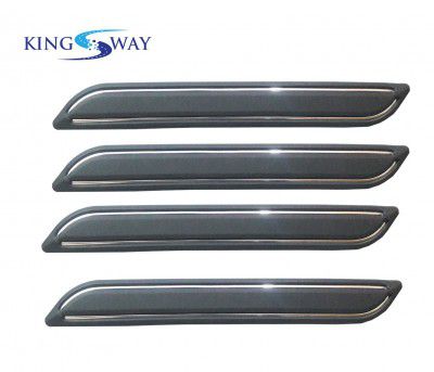 Kingsway Bumper Corner Protector/Guard for Chevrolet Enjoy (Set of 4, Double Chrome Line)