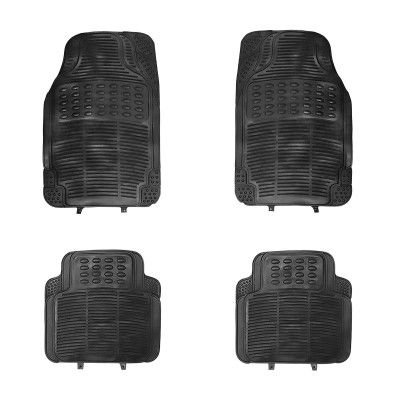 Kingsway Car Floor PVC Foot Mats Universal Fit for Ford Endeavour, Model Year : 2015-2018, Color : Black, Set of 4 Pieces