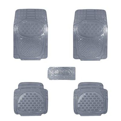Kingsway Car Mats Made of Heavy Quality PVC Rubber for Toyota Land Cruiser, Model Year : 2016 - 2021, Color : Transparent, Set of 5 Piece