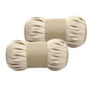 Kingsway Dumbbell Shape Neck Rest Car Cushion for Maruti Suzuki Vitara Brezza 2016 - 2019, Leatherette, Beige, Set of 2 Piece...