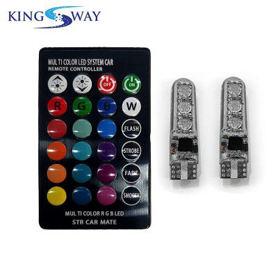 Kingsway LED Parking Bulb with IR Remote for All Cars and Bikes (Pack of 2, Small, Multi-color)