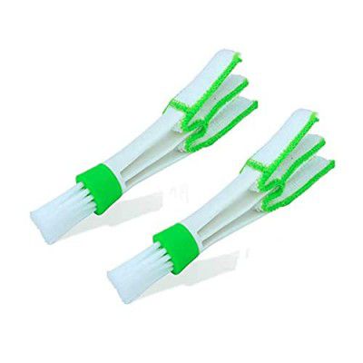 Kingsway Multipurpose Microfiber Double Sided Cleaning Brush for Car AC, Air Vent, Blinds, Dashboard, Computer Keyboard & Laptop Cleaner, Pack of 2 Piece