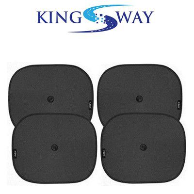 Kingsway Sticky Sun Shades for Car Window for Nissan Old Sunny (Black Set of 4 Cotton Fabric)