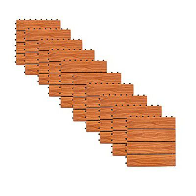 Kinora Deck Panel Brown | Wooden Flooring | Waterproof and Slip-Resistant | Suitable for Indoor & Outdoor Flooring, Decks, Patios, Pathways, Baths, Pools (10 Piece)