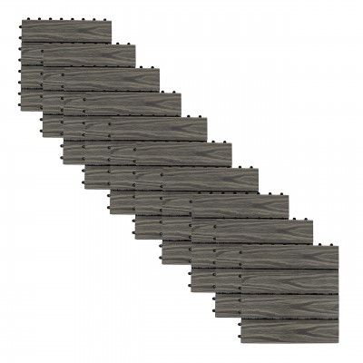 Kinora Deck Panel Light Grey | Wooden Flooring | Waterproof and Slip-Resistant | Suitable for Indoor & Outdoor Flooring, Decks, Patios, Pathways, Baths, Pools (10 Piece)