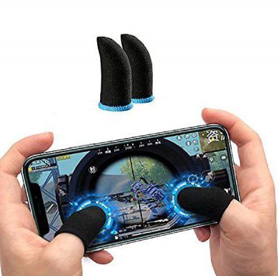 KINSHU Pubg Anti-Slip, Sweat-Proof Professional Nylon Thumb Finger Sleeve for Pubg Mobile Phone Game [Multicolour[