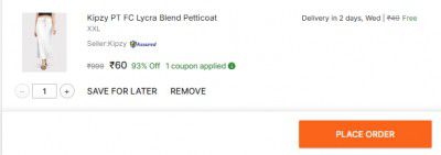 Kipzy PT FC Lycra Blend Petticoat  (XXL)